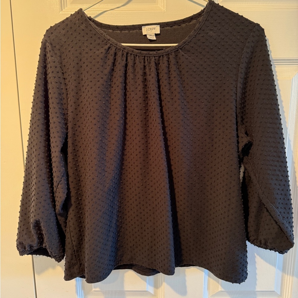J. Crew Women's Black Textured Blouse